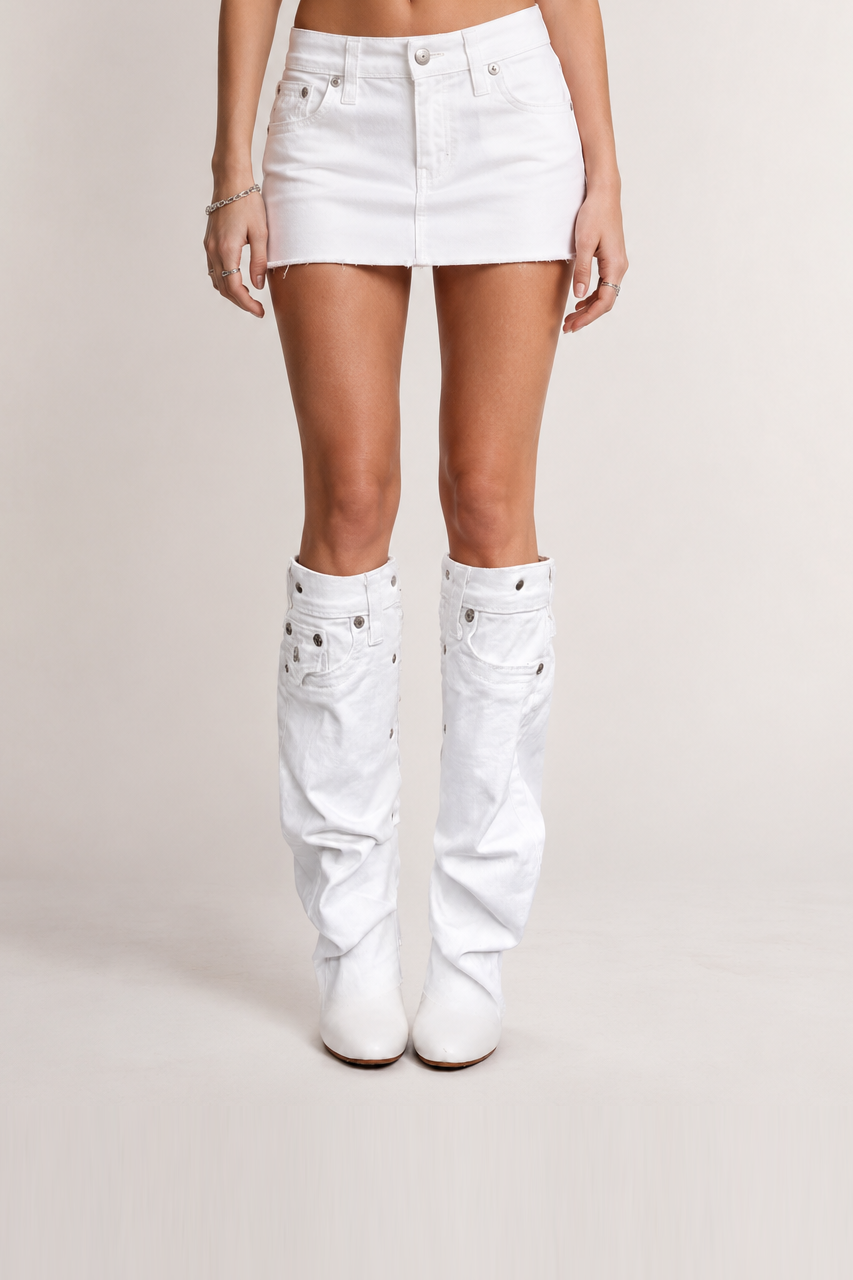 Whiteout Block True Religion Denim Boots